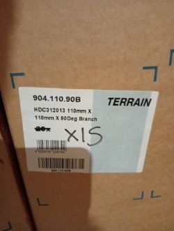 JOBLOT OF 8 BOXES 90° EQUAL BRANCH TERRAIN FUZE HDPE 40MM BLACK 904.40.90B 20 PER BOX
