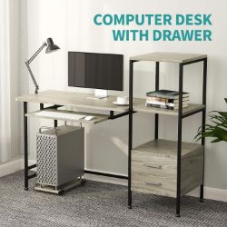 MECOR COMPUTER DESK 2 DRAWER/KEYBOARD TRAY, 55