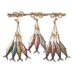 6 PCS BRAND NEW SUMMER HOME GARDEN STOCK TO CLEAR -73 X 53CM GROUPS OF FISH METAL WALL ART