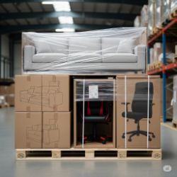 PALLET OF UNMANIFESTED HARPER MODULAR SOFA (NEW), CORSAIR T3 GAMING CHAIR & 1 OFFICE CHAIR – RETURNS