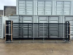 UNUSED 20FT SLIDING CANTILEVER GATE, MD550 ELECTRIC MOTOR & REMOTES