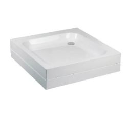 SHOWER TRAY 800 X 800 MM SQUARE HEAVY SOLID MERLYN WHITE A80M100 NO WASTE