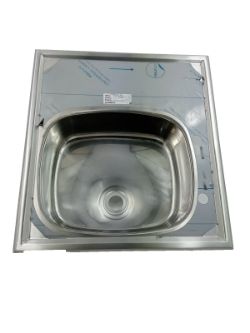 COMMERCIAL KITCHEN SINK LEFT HAND 620 MM X 570 MM 2 TAP HOLES
