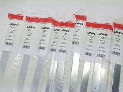 JOBLOT X 100 KITCHEN WORKTOP END CAP TRIM 30MM UNIKA 63CM POLISHED CHROME SILVER