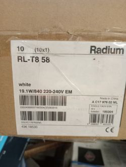 50 X UNITS RADIUM 5FT 18.3W LED T8 TUBE - DAYLIGHT