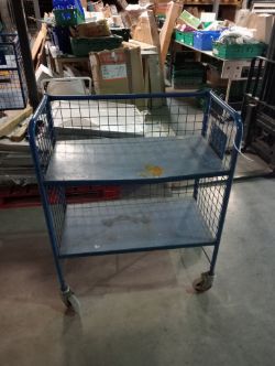 2 TIER TROLLEY BLUE ON WHEELS