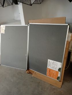 2 X BOARDS DIRECT FELT NOTICEBOARD ALUMINIUM FRAME GREY 3 FT X 4 FT