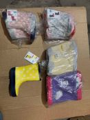 JOBLOT OF 100 PAIRS OF COLOUR CHANGING SQUID KIDS WELLIES