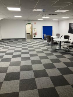 25 X 14M MEZZANINE WITH HEAVY DUTY FLOOR AND SUSPENDED CEILING