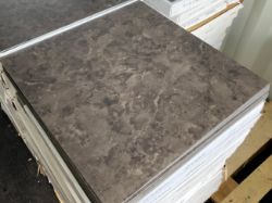 10 BOXES (41.8M2) DARK STONE EFFECT LVT TILES 457 X 457 (4.18M2/BOX) - RRP £1,045