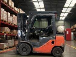 2015 TOYOTA 02-8FGF25 LPG FORKLIFT – 2.5 TONNE – TRIPLEX MAST