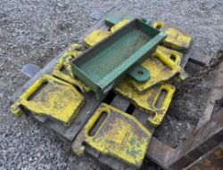 11 X JOHN DEERE TRACTOR WEIGHTS WITH FRONT WEIGHT CARRIER