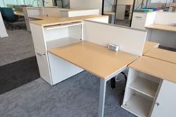 USED 1200MM BENE SINGLE DESK WITH SUPPORTING TOWER STORAGE
