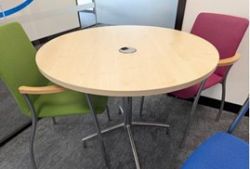 USED 900MM DIAMETER CIRCULAR TABLE WITH CABLE PORT