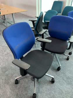 BLUE ORANGEBOX JOY OHA OPERATOR CHAIRS WITH SQUARED BACKS