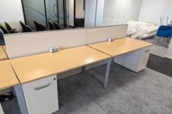 USED 1200MM BENE BACK-TO-BACK BENCH DESKS