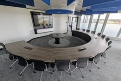 USED 7250MM HORSESHOE SHAPED BOARDROOM TABLE