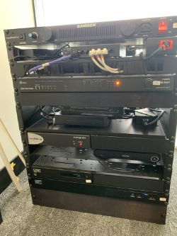 SAMSON POWERBRITE PB10 AND AV EQUIPMENT IN RACK