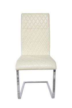 4 CANTILEVER PU LEATHER UPHOLSTERED DINING CHAIRS BRAND NEW