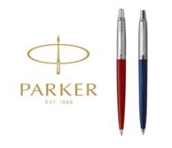 PARKER JOTTER SET OF 2 BALLPOINT PENS – BLUE & RED BARREL, ORIGINAMADE IN FRANCE
