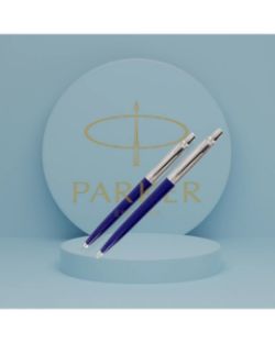 X2 PARKER JOTTER BALLPOINT PENS BLUE INK – ORIGINAL MADE IN FRANCE, CLASSIC