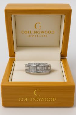 1.50CT DIAMOND DRESS/ ETERNITY RING 18CT WHITE GOLD + GIFT BOX + VALUATION CERT £3900