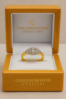 1CT DIAMOND CLUSTER RING 18CT YELLOW GOLD.SIZE M INSURANCE VALUE CERTIFICATED £3290