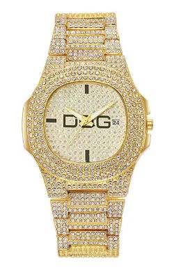 MAN'S WATCH LUXURY FULL STAR DIAMONDS CALENDAR QUARTZ WATCHES FASHION