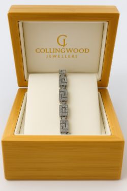 3CT DIAMOND GREEK KEY DESIGN BRACELET 6 1/2 LENGTH INSURANCE VALUE CERTIFICATED £3290