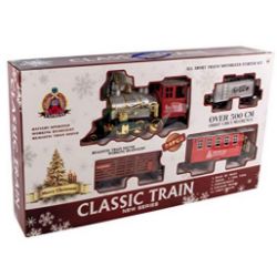 XXL CHRISTMAS TRAIN WITH 530 CM RAILS, 24-PIECE RAILWAY WITH LIGHT AND TRAIN SOUND