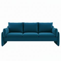 1X BRAND NEW TEAL BLUE VELVET FABRIC 3 SEATER SOFAS