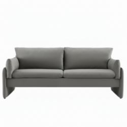 1X BRAND NEW GREY VELVET FABRIC 2 SEATER SOFAS