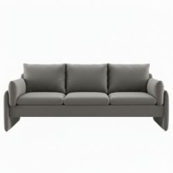 1X BRAND NEW GREY VELVET FABRIC 3 SEATER SOFAS