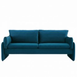 1X BRAND NEW TEAL BLUE VELVET FABRIC 2 SEATER SOFAS