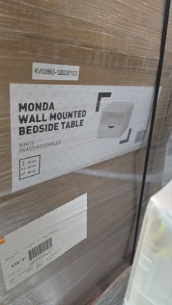 25 X BRAND NEW MONDA MATT WHITE MDF 1 DRAWER BEDSIDE TABLE (H)250MM (W)300MM (D)350MM