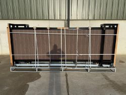 UNUSED 13FT ELECTRIC CANTILEVER GATES, COMPOSITE FINISH (COFFEE)