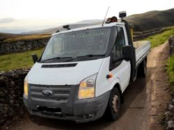 2012 FORD TRANSIT T350 LWB DROPSIDE WITH PALFINGER PC1500 CRANE