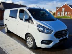 **(ONLY 84K MILEAGE)** 2020 ON 70 PLATE FORD TRANSIT CUSTOM 320 LIMITED CREW VAN ECOBLUE DCIV