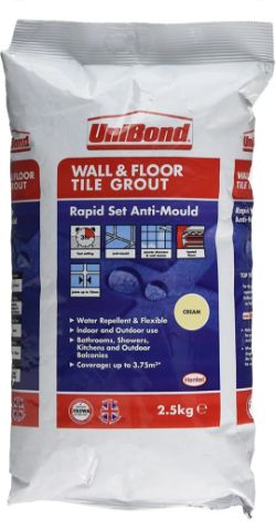 80× UNIBOND 2.5 KG RAPID SET FLEXIBLE WALL AND FLOOR TILE GROUT - CREAM