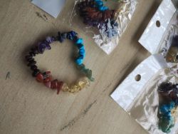 CHAKRA SMALL CRYSTAL CHIP BRACELET JOBLOT OF 21 - BRAND NEW