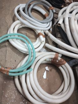 JOBLOT OF 8 LARGE ROLLS OF SWIMMING POOL PIPE AND HOSES - EVERYTHING YOU SEE