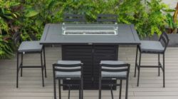 SIX SEATED BARSTOOL FIREPIT TABLE - 