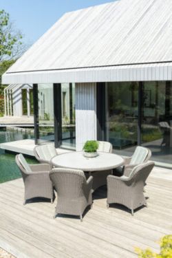 ALEXANDER ROSE HAZELMERE 6 SEATER DINING SET LUXURY RATTAN GARDEN FURNITURE RRP £2400