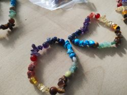 CHAKRA 2 RAINBOW CRYSTAL CHIP BRACELET JOB LOT OF 21- BRAND NEW