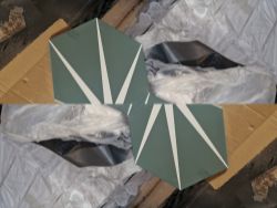 LILY PAD PORCELAIN TILES HALF PALLET AND 3 FLASHING KITS FOR APEX ROOF