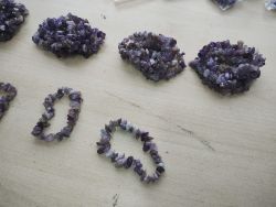 NATURAL AMETHYST CRYSTAL CHIP BRACELET JOBLOT OF 34 - BRAND NEW