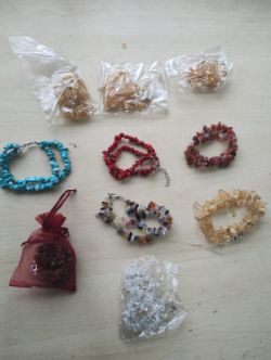MIXED - CRYSTAL CHIP 2 STRAND BRACELET JOB LOT OF 10 - BRAND NEW