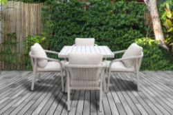BORDEAUX 4 SEAT DINING SET LUXURY ALUMINIUM GARDEN FURNITURE RRP £1488