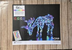 NOMA CHRISTMAS 60CM WICKER LED COLOUR CHANGING GRAZING STAG RRP £129