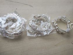 ROSE QUARTZ + PEARL GEMSTONE CRYSTAL WRAP AROUND BANGLES SS - ORIGINAL PACKAGING - JOBLOT OF 3